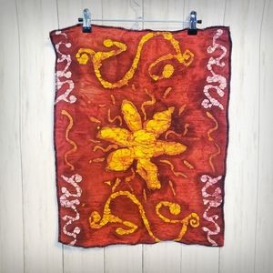 Vintage Silk Batik Wallhanging 17.5" x 21.5"